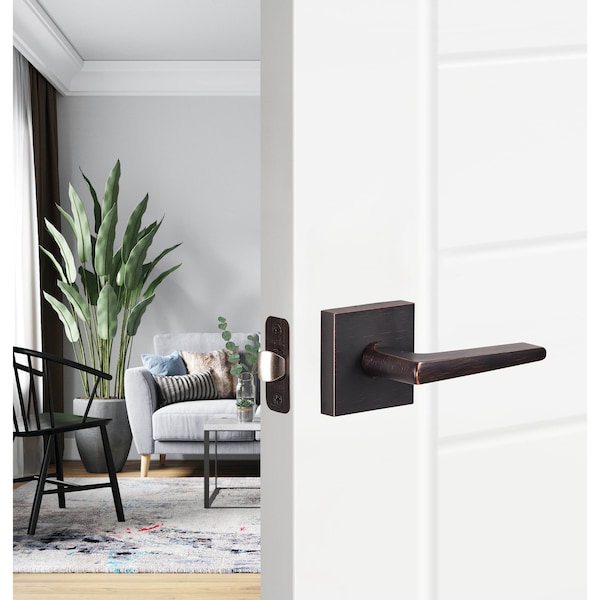 Sure-Loc Hardware Sure-Loc Hardware Basel Square Passage Lever, Vintage Bronze - BS101-SQ 11P
