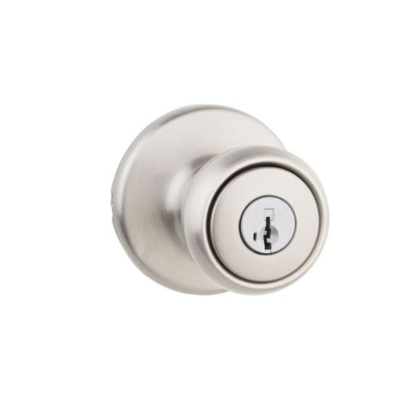 Kwikset Tylo Knob Entry Door Lock SmartKey with New Chassis with 6AL Latch and RCS Strike Satin Nickel Finis - 400T-15S