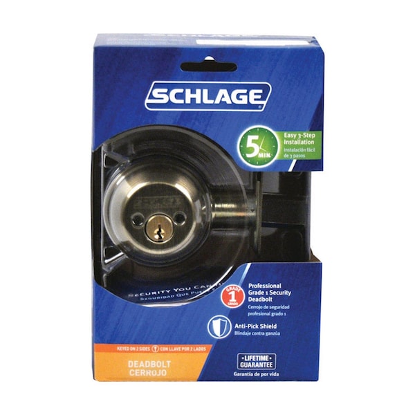 Schlage Schlage Antique Brass Zinc Double Cylinder Deadbolt - B62NV609