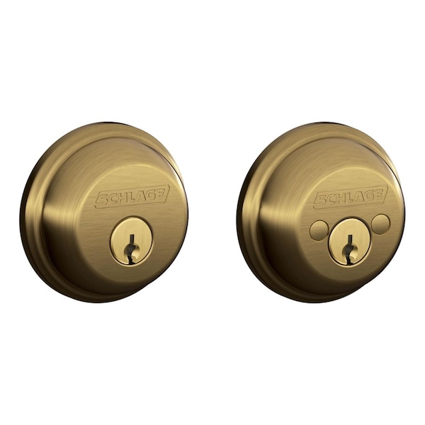 Schlage Schlage Antique Brass Zinc Double Cylinder Deadbolt - B62NV609