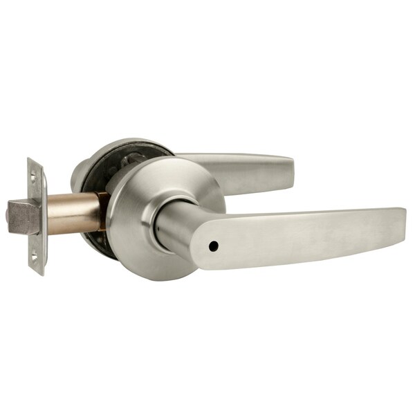 Schlage Grade 2 Tubular Lock, Privacy Function, Non-Keyed, Jupiter Lever, Satin Nickel Finish, Non-Handed - S40D JUP 619