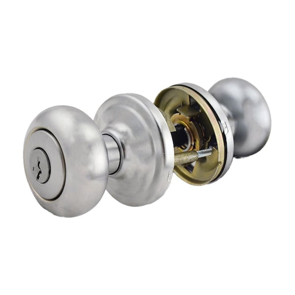 Kwikset Hancock Knob Vestibule Door Lock SmartKey with New Chassis with 6AL Latch and RCS Strike Satin Chrom - 750H-26DS