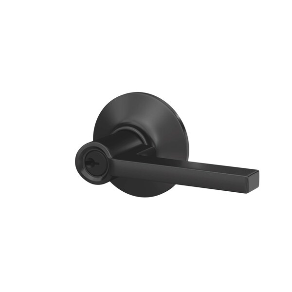 Schlage Schlage Latitude Matte Black Entry Door Knob 1-3/4 in. - F51VLAT622