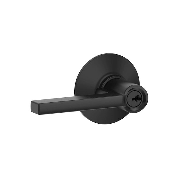 Schlage Schlage Latitude Matte Black Entry Door Knob 1-3/4 in. - F51VLAT622