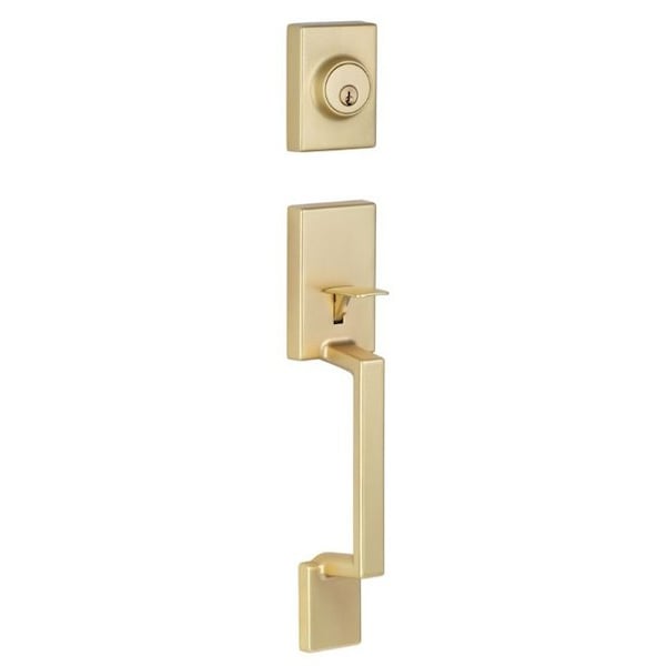 Sure-Loc Hardware Sure-Loc Hardware Stockholm Handleset, with _ Thumb Turn, Satin Brass - SH507 SB