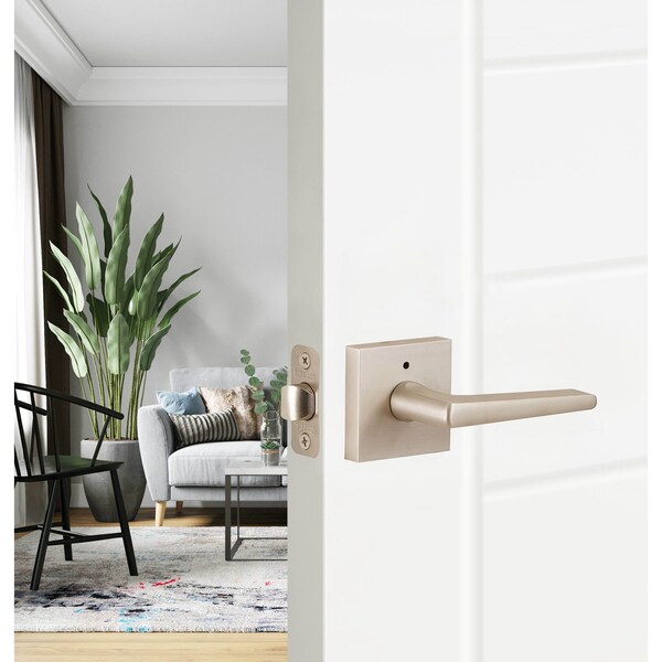 Sure-Loc Hardware Sure-Loc Hardware Basel Square Privacy Lever, Reversible Handing, Satin Nickel - BS102-SQ 15