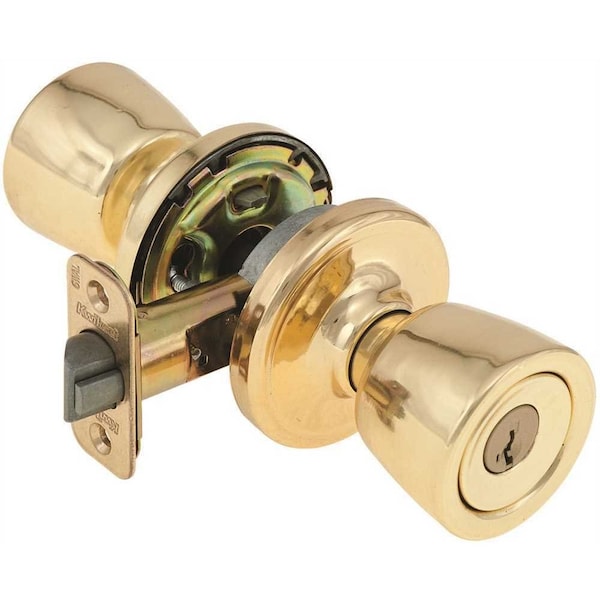 Kwikset SmartKey Security Abbey Vestibule Lockset Polished Brass - 750A 3 SMT 6AL RCS