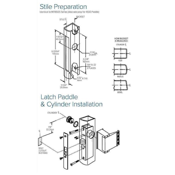 Adams Rite DeadLatch 31/32BSLH RAD/STD628 31/32 Backset Left Hand DeadLatch - Radius Faceplate Stand - ADR-4511-25-201-628