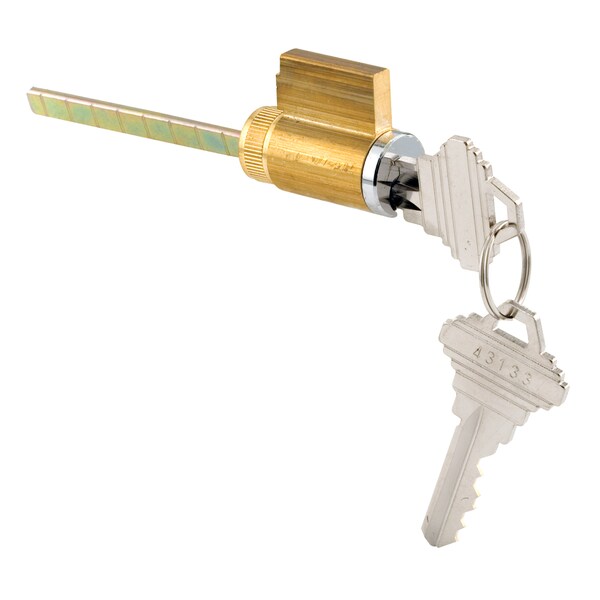 Prime-Line 1-7/8 in. Brass Housing with Chrome Plated Face, Cylinder Lock Single Lock - E 2104