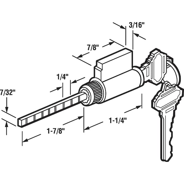 Prime-Line 1-7/8 in. Brass Housing with Chrome Plated Face, Cylinder Lock Single Lock - E 2104