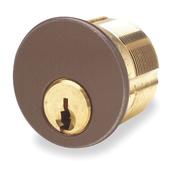 Kaba Ilco Lockset Cylinder, Brass/Brown, Keyway Type Schlage(R) C, 5 Pins, PK2 - 7165SC2-46-KA2