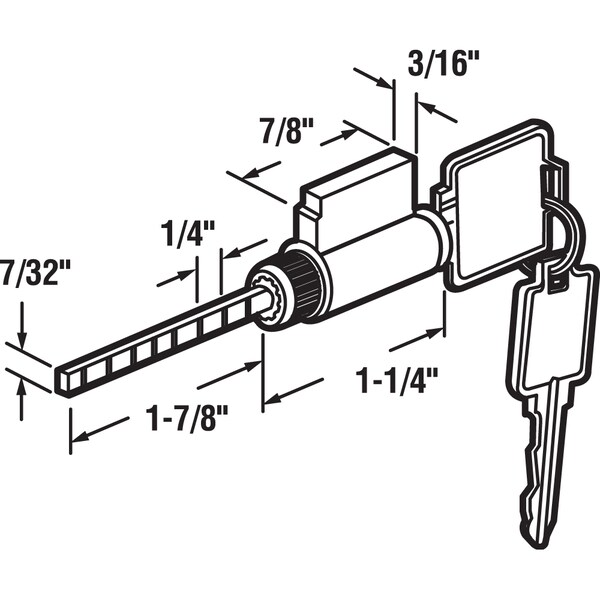 Prime-Line Kwikset, Weiser and Weslock Sliding Door Cylinder Lock Single Pack - E 2107