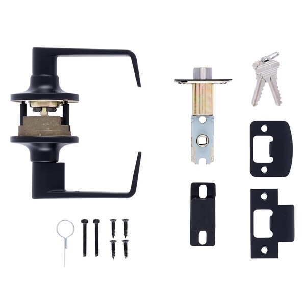 Brinks Commercial Brinks Commercial Matte Black Storeroom Lockset 2 in. - BC40099