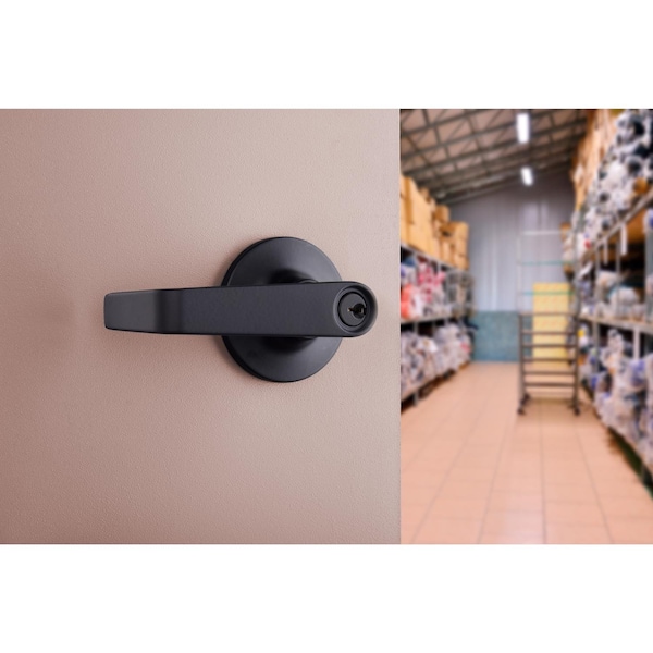 Brinks Commercial Brinks Commercial Matte Black Storeroom Lockset 2 in. - BC40099