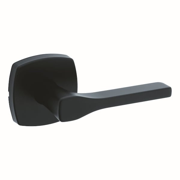 Kwikset Tripoli Lever with Midtown Rose Passage Door Lock with 6AL Latch and RCS Strike Matte Black Finish - 720TPLMDT-514