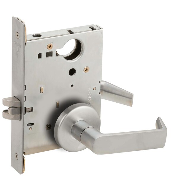 Schlage Grade 1 Passage Latch Mortise Lock, 06 Lever, B Rose, Satin Chrome Finish, Field Reversible - L9010 06B 626