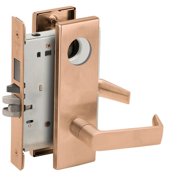 Schlage Entrance Mortise Lock with Deadbolt, 06N Design, Less Cylinder, Satin Bronze - L9453L 06N 612