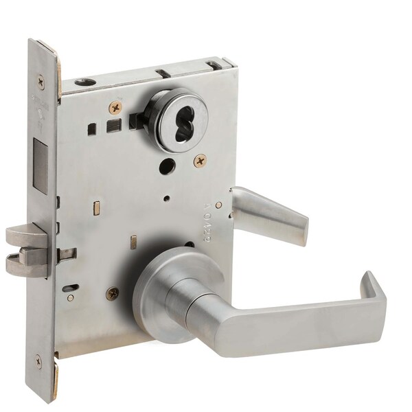 Schlage Corridor Mortise Lock with Deadbolt, 06A Design, SFIC Prep, Less Core, Satin Chrome - L9456B 06A 626 L583-363