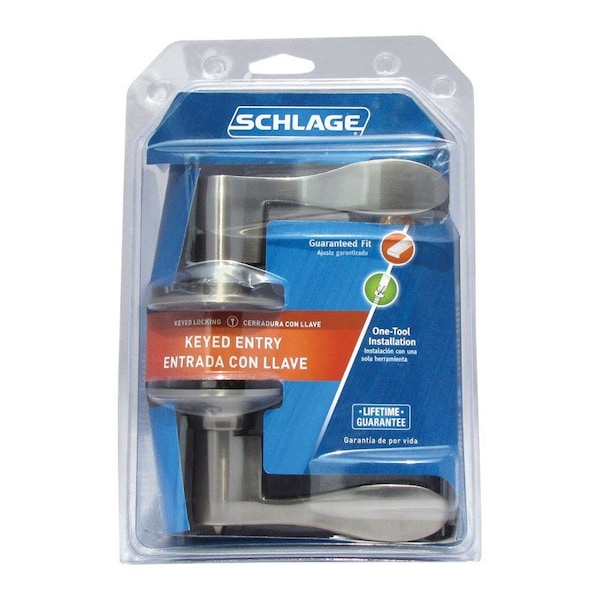 Schlage Schlage Accent Satin Nickel Entry Door Knob 1-3/4 in. - F51VACC619