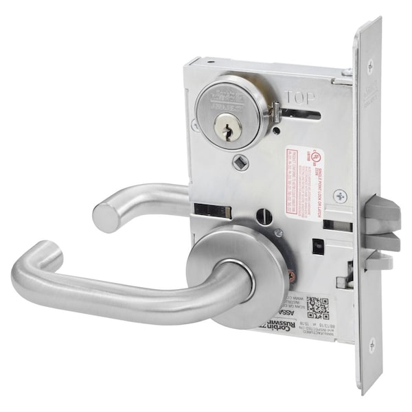 Corbin Russwin Classroom Mortise Lock, LS Lever, A Rose, Satin Chrome - ML2055 LSA 626