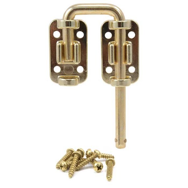 Harry Engerts Co Patio Door Drop-in Security Latch Bolt, Brass Plated, 1-1/4 Shackle Width - 10SDL-B