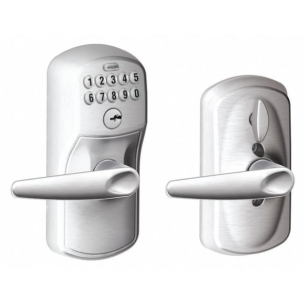Schlage Residential Electronic Lock, Lever, Satin Chrome - FE595 PLY626JAZ