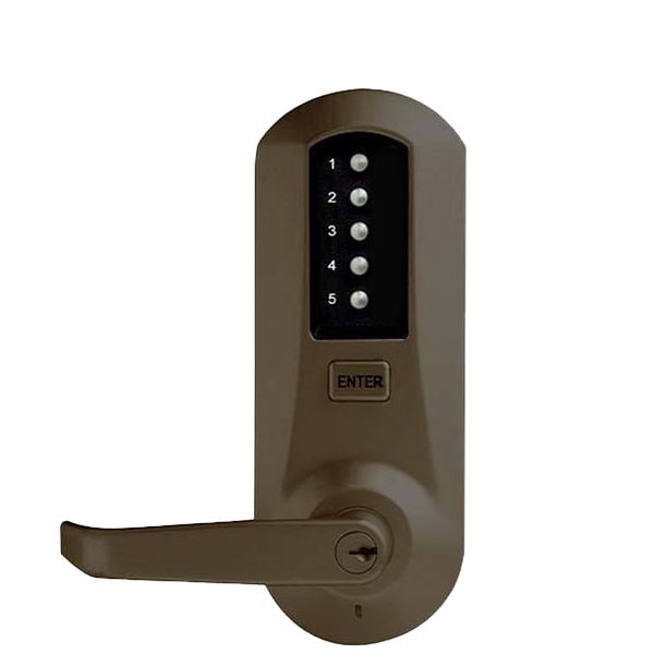 Dormakaba KABA: Simplex 5021XKWL Pushbutton Lever Lock - 744 - Kaba - w/ Key Override in Oil Rubbed Bronze - KABA-5021XKWL-744-41