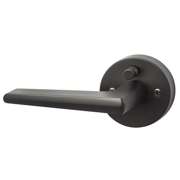 Sure-Loc Hardware Sure-Loc Hardware Basel Round Privacy Lever, Reversible Handing, Flat Black - BS102-RD FBL