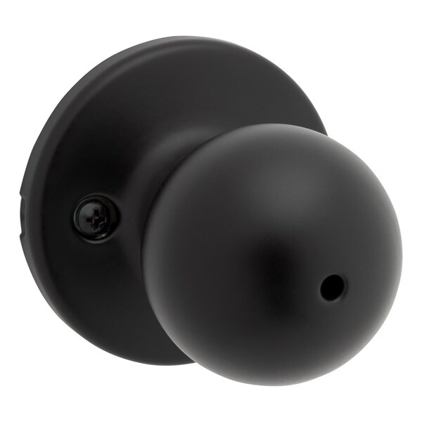Kwikset Polo Matte Black Privacy Knob Right or Left Handed - 93002-936