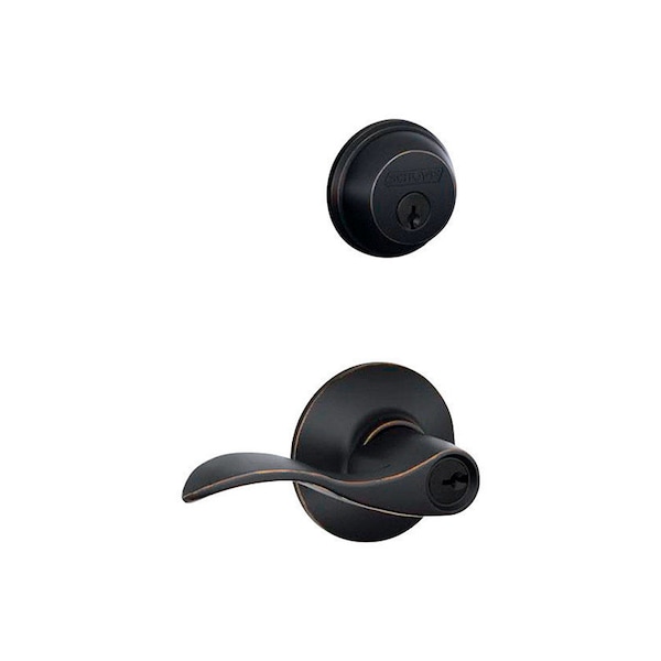Schlage Schlage Aged Bronze Zinc Deadbolt and Entry Door Knob - FB50NVACC716