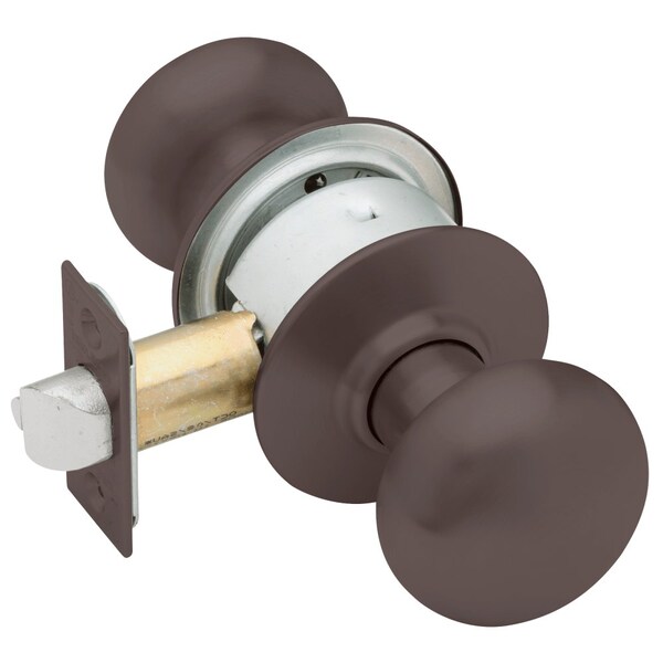 Schlage Grade 2 Passage Cylindrical Lock, Plymouth Knob, Non-Keyed, Aged Bronze Finish, Non-handed - A10S PLY 643E