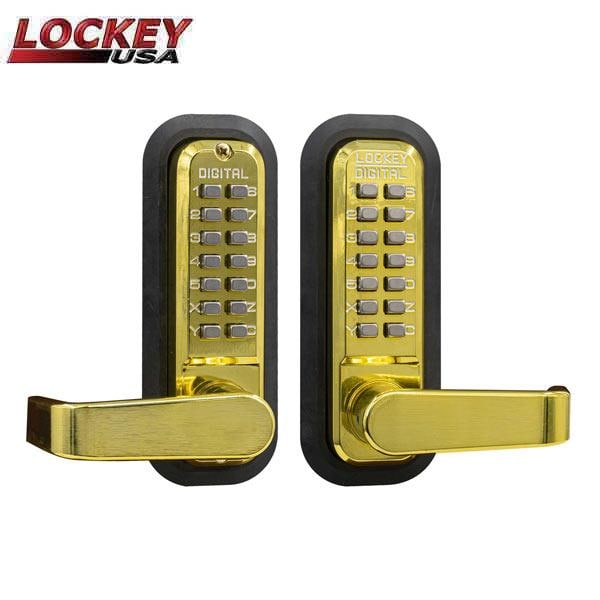 Lockey Lockey: 2835 - Mechanical Keypad Keyless Lever - Passage - Double Combination - Jet Black - LK-2835-DC-JB