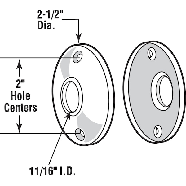 Prime-Line Prime-Line Satin Nickel Silver Steel Door Knob Rosettes 2 pk - E 2542