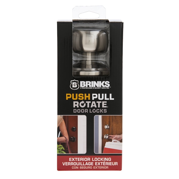 Brinks Commercial Brinks Push Pull Rotate Stafford Satin Nickel Single Cylinder Lock KW1 1.75 in. - 23001-119
