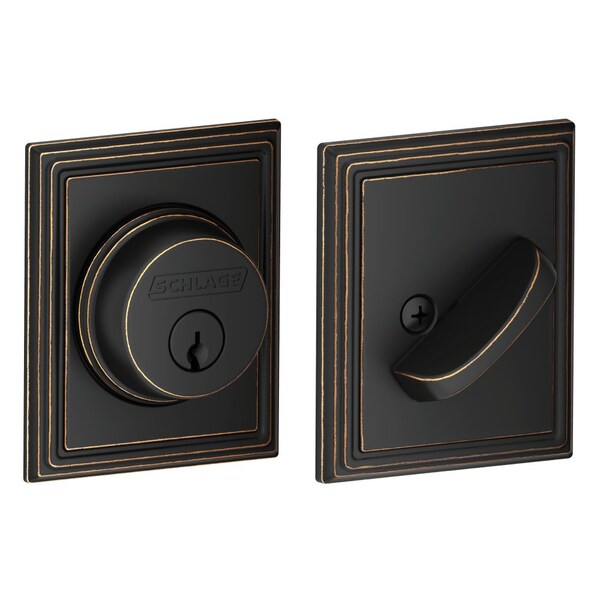 Schlage Residential Grade 1 Single Cylinder Deadbolt Lock, Conventional Cylinder, 5 Pins, Keyed Different, Dual Option L - B60 ADD 716 KD