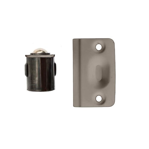 Orca Hardware Cabinet Drive In Ball Catch With Radius Strike, US15 Satin Nickel Finish - TH-70DR-15