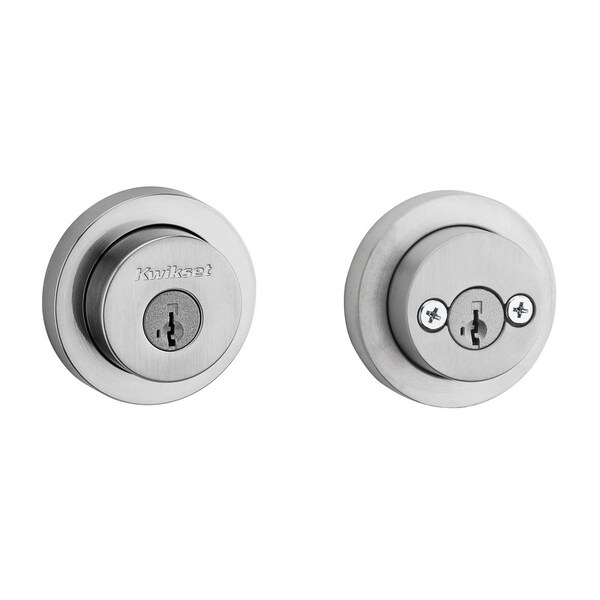 Kwikset Milan Round Rose Double Cylinder Deadbolt SmartKey with 6AL Latch and STRKP Strike Pack which - 159RDT-26DS.STRKP