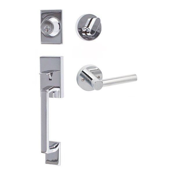 Sure-Loc Hardware Sure-Loc Hardware Koln Handleset with Round Thumb Turn, Marin Handleset Trim, Polished Chrome - KN507-R-MR 26