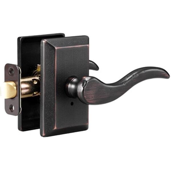 Delaney Designer Ronda Series Keyed Entry Door Lever Set With Square Backplate - 691700SR