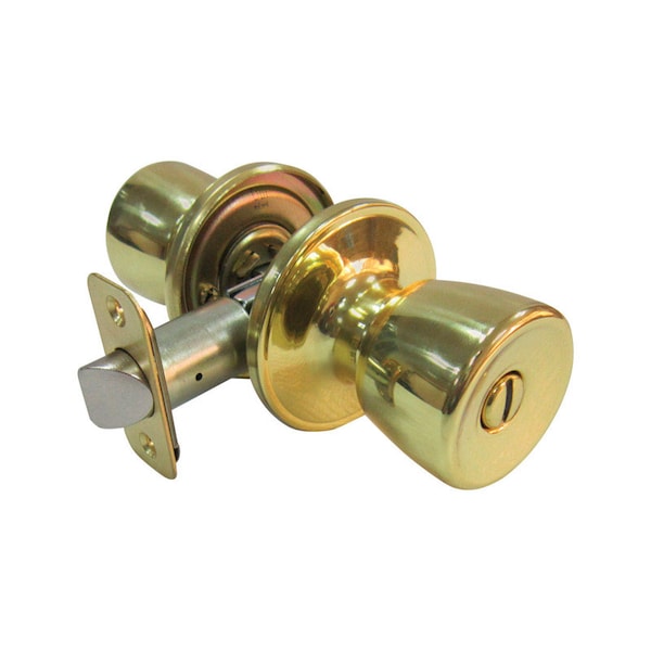 Faultless Faultless Tulip Polished Brass Privacy Knob Right Handed - TS710B