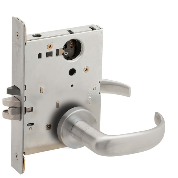 Schlage Grade 1 Storeroom Mortise Lock, Less Cylinder, 17 Lever, A Rose, Satin Chrome Fnsh, Field Reversible - L9080L 17A 626