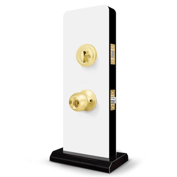 Premier Lock Entry Door Knob Combo Lock Set with Deadbolt Set of 4, Keyed Alike, Solid Brass, 4PK - ED02-4