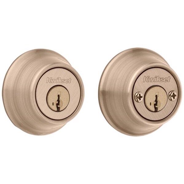 Kwikset Kwikset SmartKey Security Antique Brass Metal Double Cylinder Deadbolt - 96650-510
