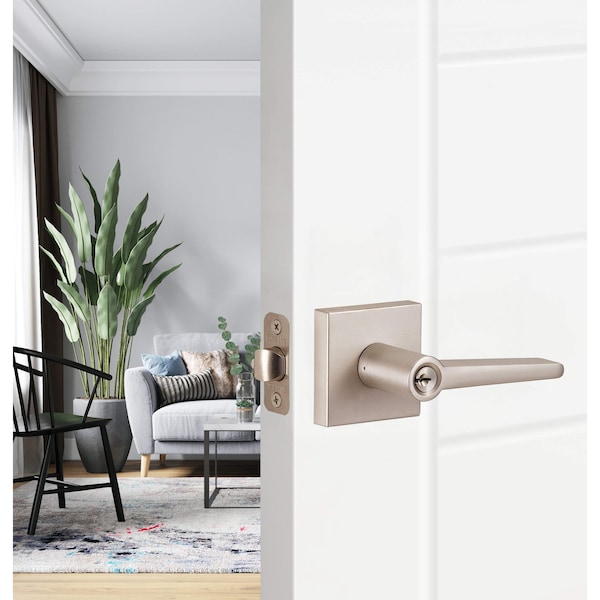Sure-Loc Hardware Sure-Loc Hardware Basel Square Entry Lever, Satin Nickel - BS107-SQ 15