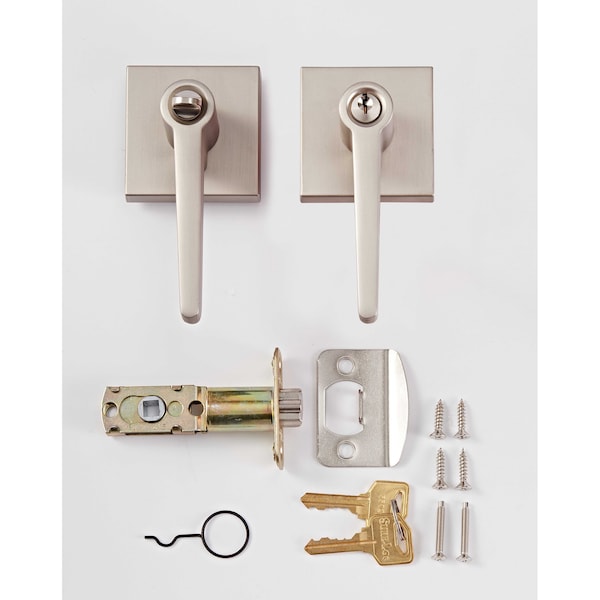 Sure-Loc Hardware Sure-Loc Hardware Basel Square Entry Lever, Satin Nickel - BS107-SQ 15