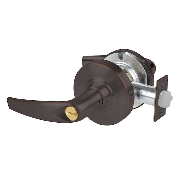 Schlage Grade 2 Privacy Cylindrical Lock with Field Selectable Vandlgard, Athens Lever, Non-Keyed, Aged Bron - ALX40 ATH 643E