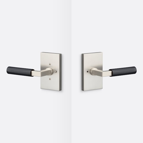 Sure-Loc Hardware Sure-Loc Hardware Levanto Privacy Rosette, Nickel, Knurled Grip in Flat Black - LV102 NI GRIP-KN FBL