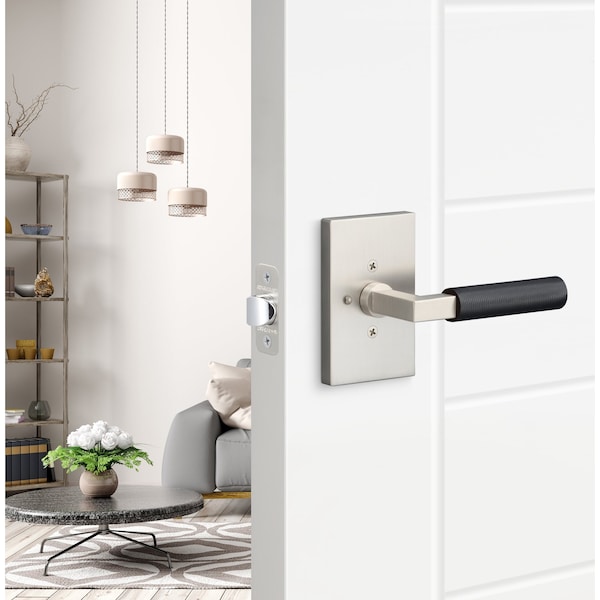 Sure-Loc Hardware Sure-Loc Hardware Levanto Privacy Rosette, Nickel, Knurled Grip in Flat Black - LV102 NI GRIP-KN FBL
