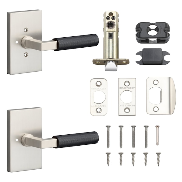 Sure-Loc Hardware Sure-Loc Hardware Levanto Privacy Rosette, Nickel, Knurled Grip in Flat Black - LV102 NI GRIP-KN FBL