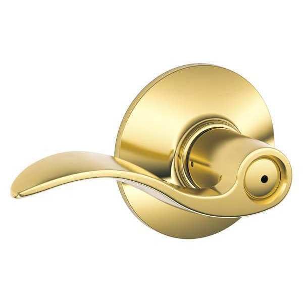 Schlage Bright Brass Privacy Lever Lockset, Accent - F40 ACC 605